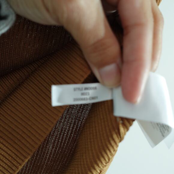 NWT Madewell Brown Tan Shimmery Square Neck Stretchy Ribbed Tank Size XS - Picture 4 of 6